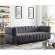 Pemberly Row Modern / Contemporary Soft Gray Finish Velvet Sofa