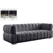 Pemberly Row Modern / Contemporary Soft Gray Finish Velvet Sofa