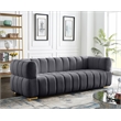 Pemberly Row Modern / Contemporary Soft Gray Finish Velvet Sofa