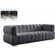 Pemberly Row Modern / Contemporary Soft Gray Finish Velvet Sofa