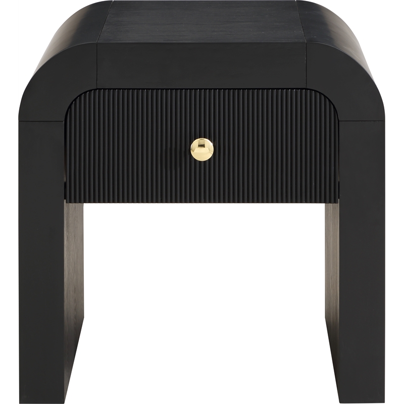 Pemberly Row Modern / Contemporary Wood Veneer Black Finish End Table