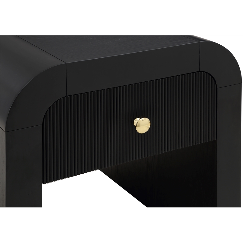 Pemberly Row Modern / Contemporary Wood Veneer Black Finish End Table