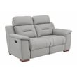 Pemberly Row Modern Faux Leather Upholstered Loveseat in Gray