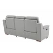 Pemberly Row Modern Faux Leather Upholstered Loveseat in Gray