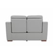 Pemberly Row Modern Faux Leather Upholstered Loveseat in Gray