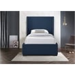 Pemberly Row Contemporary Navy Linen Textured Fabric Twin Bed