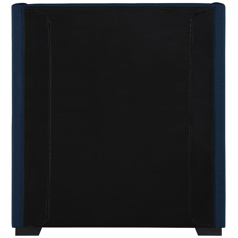 Pemberly Row Contemporary Navy Linen Textured Fabric Twin Bed