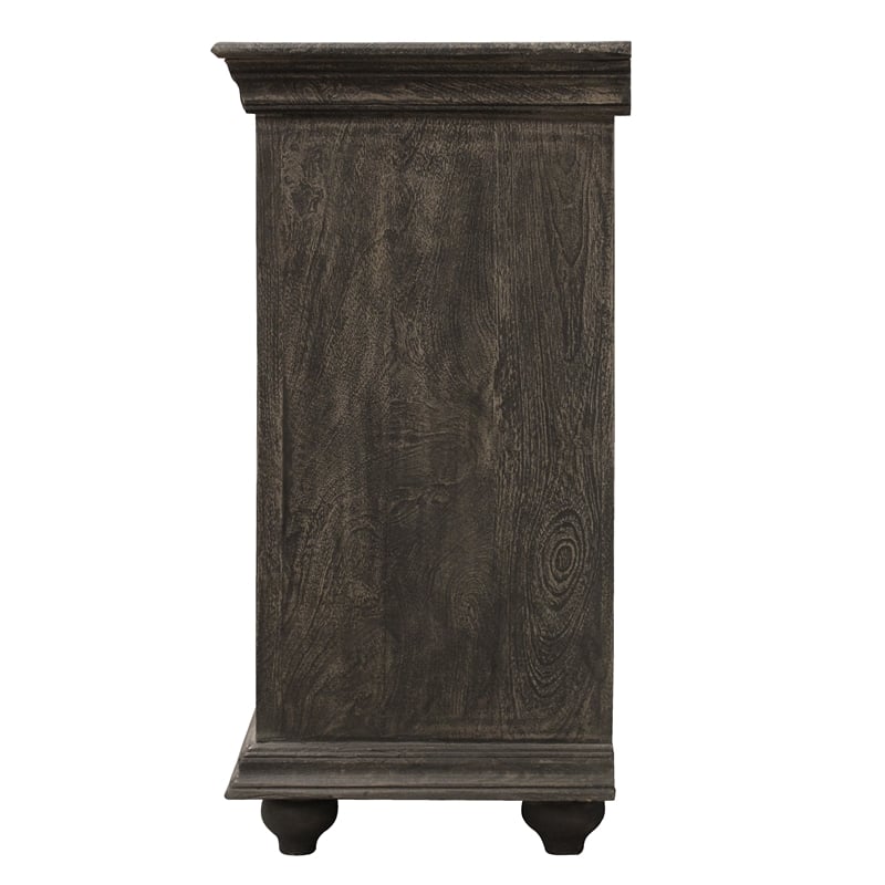 Pemberly Row Eagle 4-Door Sideboard - Distressed Gray Finish on Mango Solid Wood