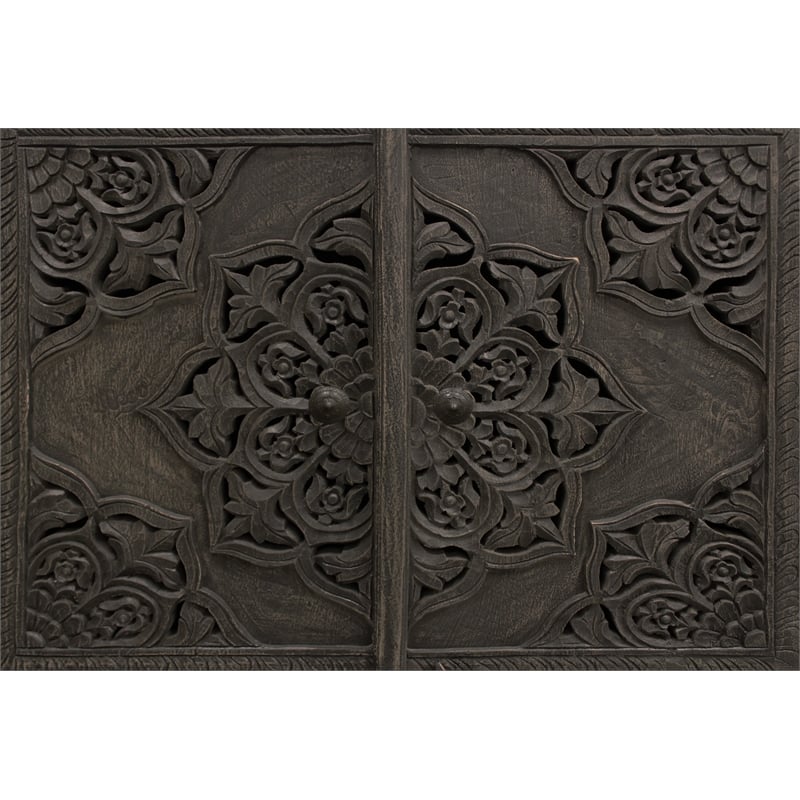 Pemberly Row Eagle 4-Door Sideboard - Distressed Gray Finish on Mango Solid Wood