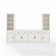 Pemberly Row 3-PC Entertainment Center/Sideboard & Bookcases in White