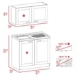 Pemberly Row 2-Shelf Engineered Wood Cabinet Set in Light Gray