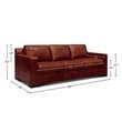 Pemberly Row Mid-Century Top Grain Leather Sofa in Russet Brown