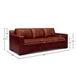 Pemberly Row Mid-Century Top Grain Leather Sofa in Russet Brown