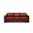Pemberly Row Mid-Century Top Grain Leather Sofa in Russet Brown