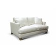 Pemberly Row Contemporary Top Grain Leather Loveseat in White