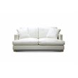 Pemberly Row Contemporary Top Grain Leather Loveseat in White