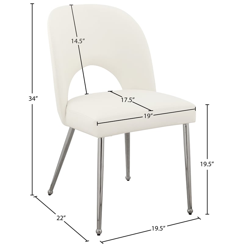 Pemberly Row Modern Cream Vegan Leather Dining Chair (Set of 2)