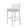 Pemberly Row Modern White Solid Wood with Gray Fabric Bar Stool