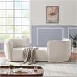 Pemberly Row Modern / Contemporary Cream Finish Fabric Chaise