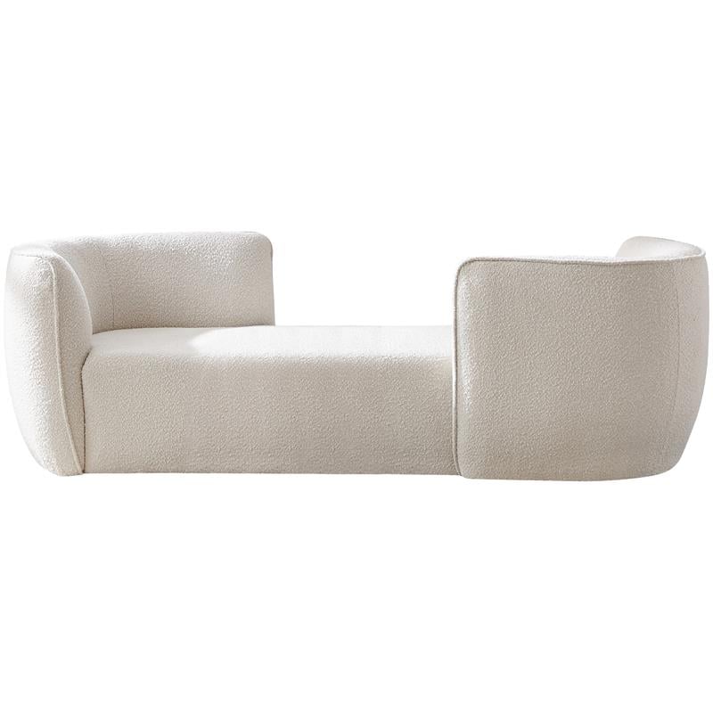 Pemberly Row Modern / Contemporary Cream Finish Fabric Chaise
