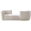Pemberly Row Modern / Contemporary Cream Finish Fabric Chaise