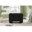 Pemberly Row Modern / Contemporary Black Boucle Fabric Ottoman