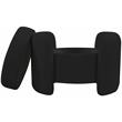 Pemberly Row Modern / Contemporary Black Boucle Fabric Ottoman