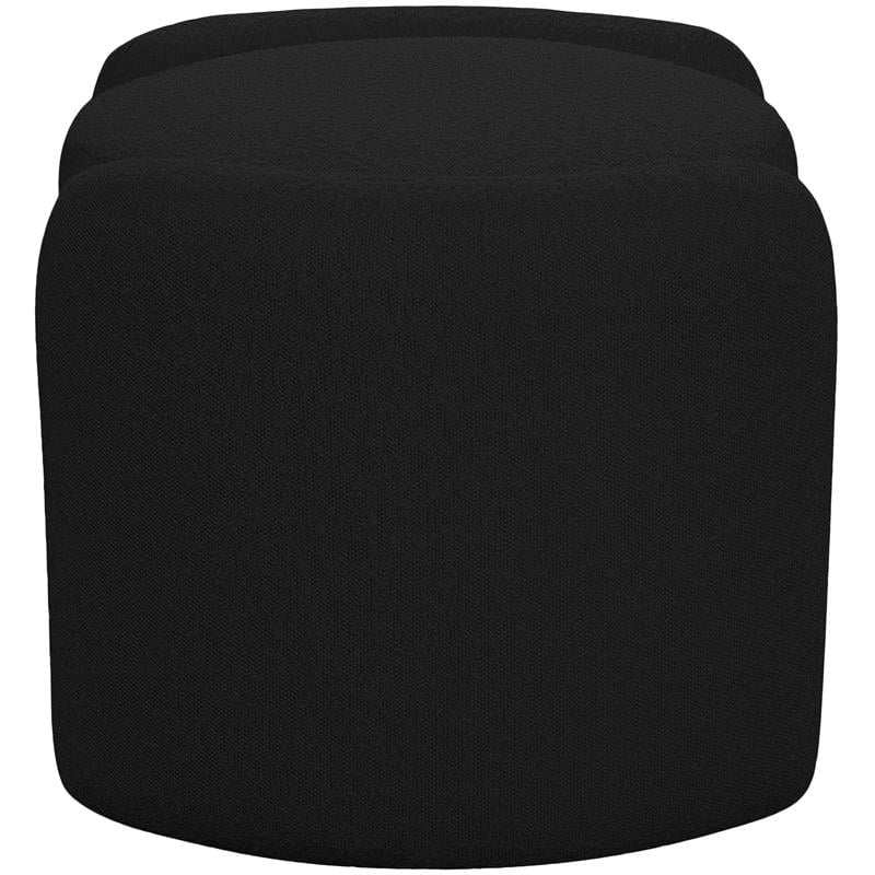 Pemberly Row Modern / Contemporary Black Boucle Fabric Ottoman