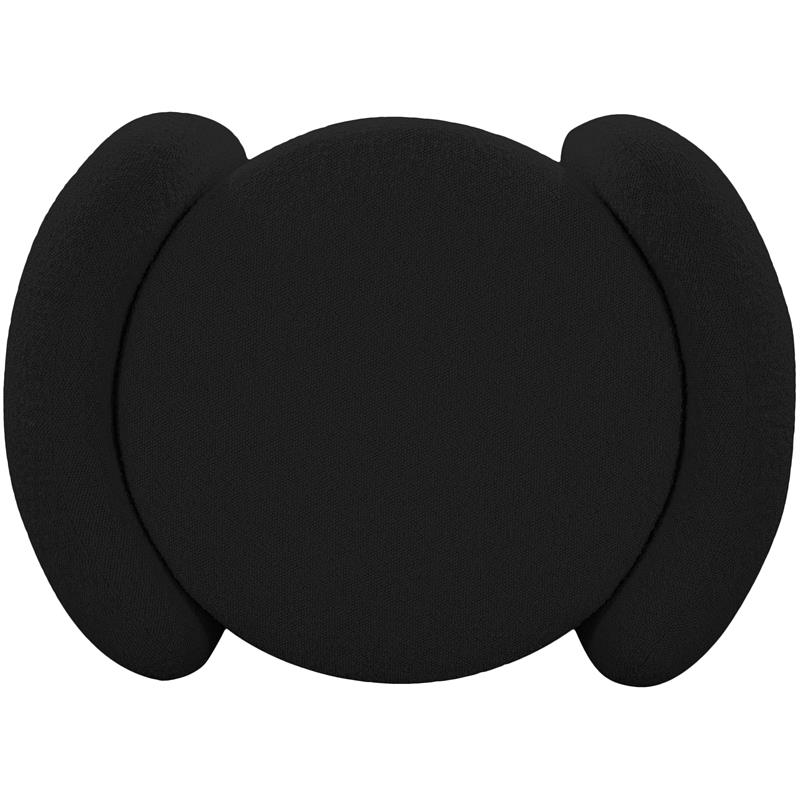 Pemberly Row Modern / Contemporary Black Boucle Fabric Ottoman