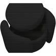 Pemberly Row Modern / Contemporary Black Boucle Fabric Ottoman