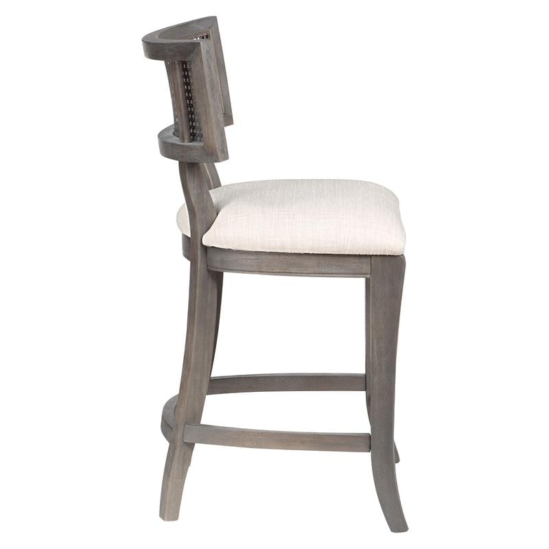 Pemberly Row Modern Wood Padded Counter Height Chair in Gray Wash