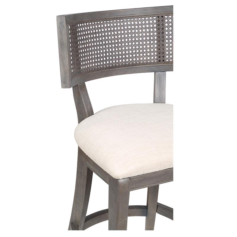Pemberly Row Modern Wood Padded Counter Height Chair in Gray Wash