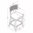 Pemberly Row Modern Wood Padded Counter Height Chair in Gray Wash