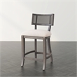 Pemberly Row Modern Wood Padded Counter Height Chair in Gray Wash