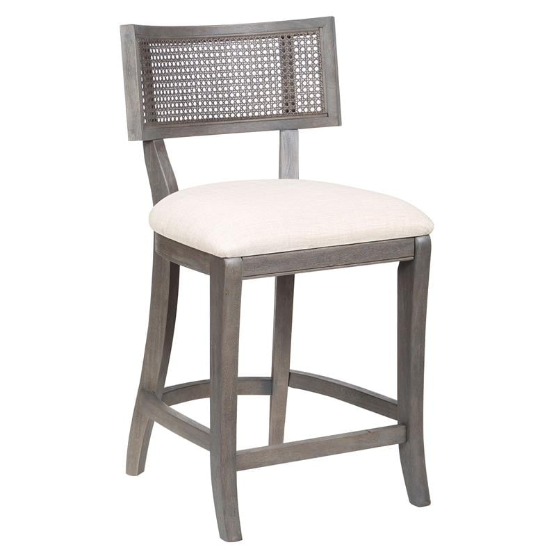 Pemberly Row Modern Wood Padded Counter Height Chair in Gray Wash