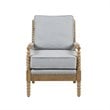 Pemberly Row Solid Wood and Polyester Accent Chair in Light Blue/Oak