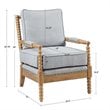 Pemberly Row Solid Wood and Polyester Accent Chair in Light Blue/Oak