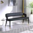 Pemberly Row Modern / Contemporary Black Vegan Leather Bench