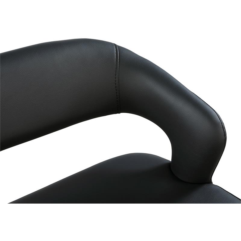 Pemberly Row Modern / Contemporary Black Vegan Leather Bench