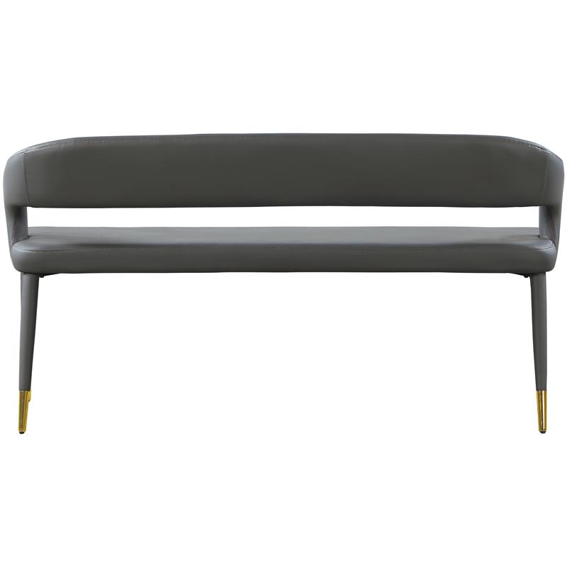 Pemberly Row Modern / Contemporary Gray Finish Finish Vegan Leather Bench