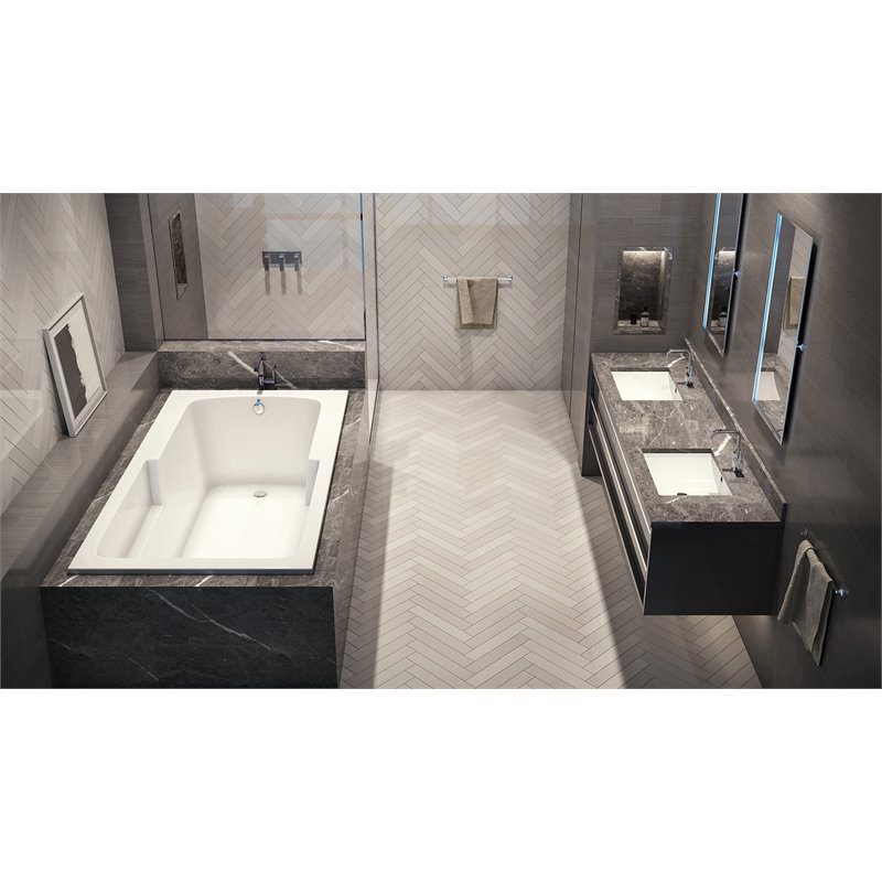Pemberly Row Rectangle Soaking Bathtub 60