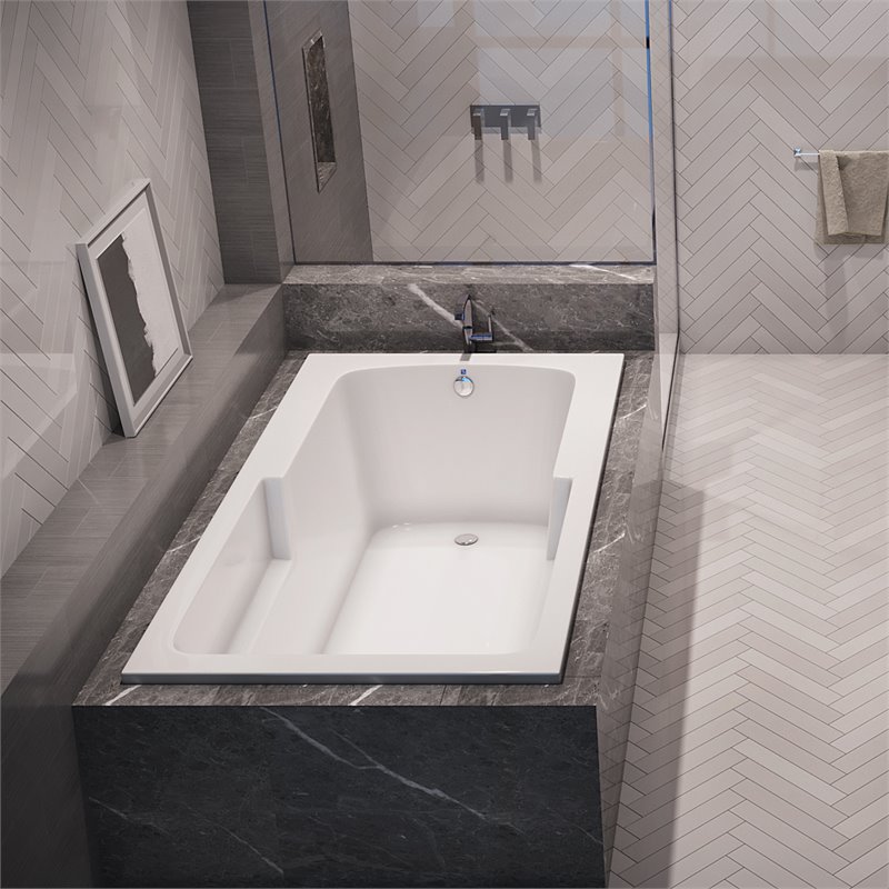 Pemberly Row Rectangle Soaking Bathtub 60