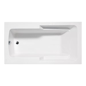 Pemberly Row Rectangle Soaking Bathtub 60&quotx 34&quotx 22&quot in White