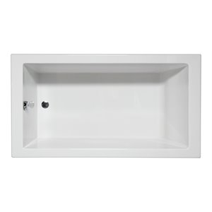 Pemberly Row Whirlpool/Massaging Air Jet Bathtub 60&quotx 30&quotx 22&quot in White