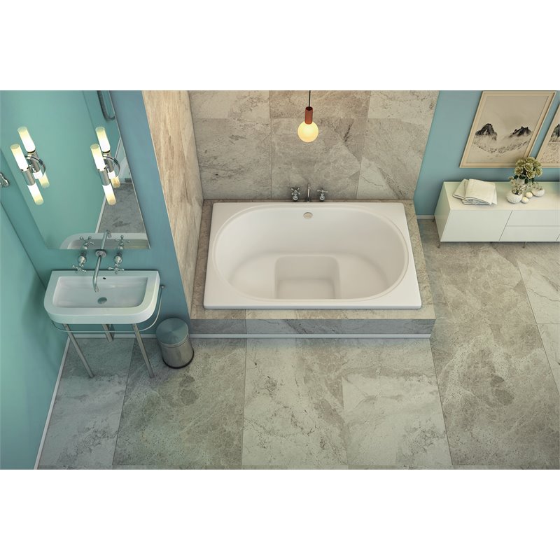 Pemberly Row Rectangle Soaking Bathtub 60