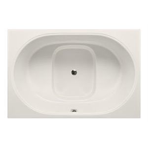 Pemberly Row Rectangle Soaking Bathtub 60&quotx 40&quotx 22&quot in Biscuit