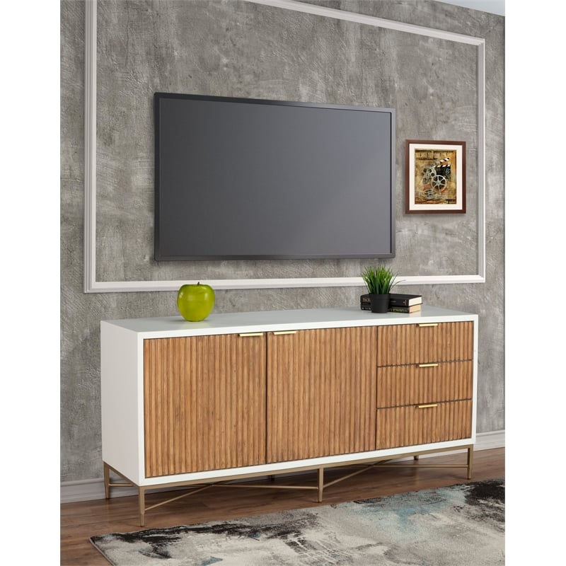 Pemberly Row Modern / Contemporary TV Console in White Finish