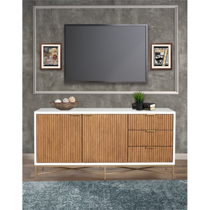 Pemberly Row Modern / Contemporary TV Console in White Finish