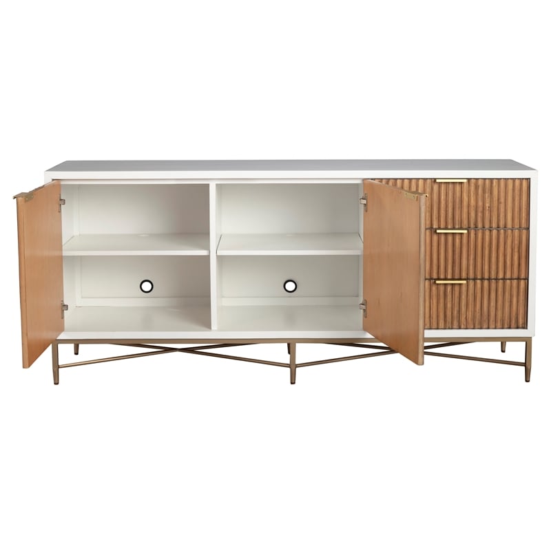 Pemberly Row Modern / Contemporary TV Console in White Finish