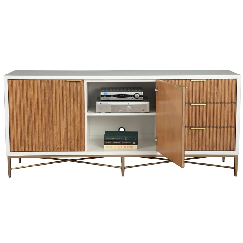 Pemberly Row Modern / Contemporary TV Console in White Finish